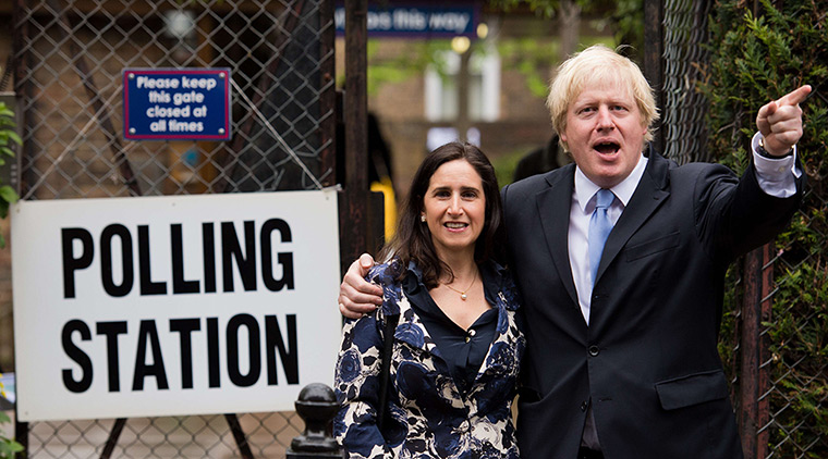 Local elections: Boris Johnson and wife Marina Wheeler after casting his vote in Islington
