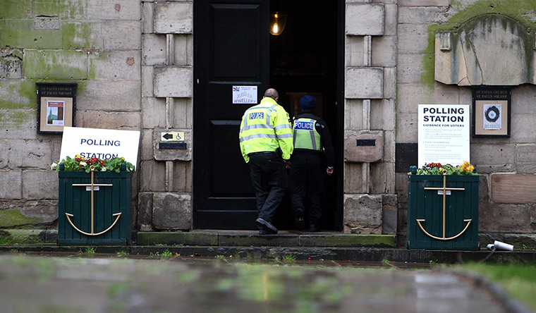 Local election: Voters arrive at St Paul's Church polling station in Birmingham