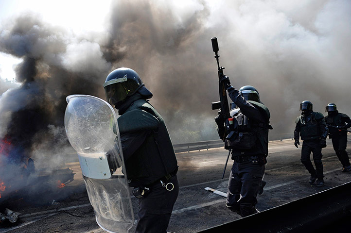 Picture Desk Live: Spanish Civil Guard officers secure the area
