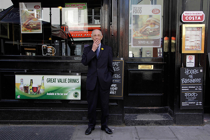 London hosts Olympics: Charley Osborne, 75, an ex-serviceman in central London