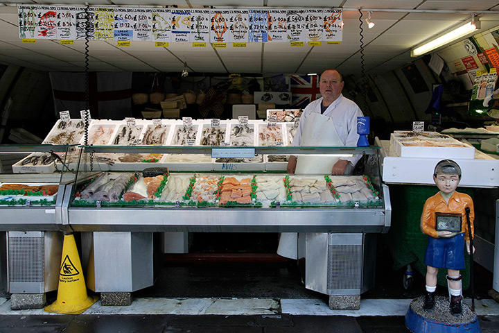 London hosts Olympics: Mash Lorne, 60, a fish seller in Brixton