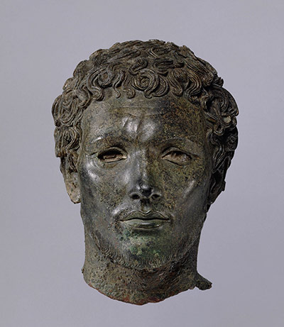 Sculpture: Bronze portrait of a North African man, 300BC