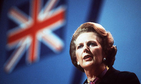 Margaret Thatcher speaking at conference