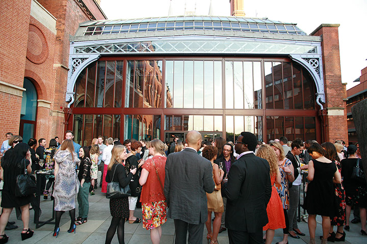 Observer Ethical awards: Guests enjoy a drink outside