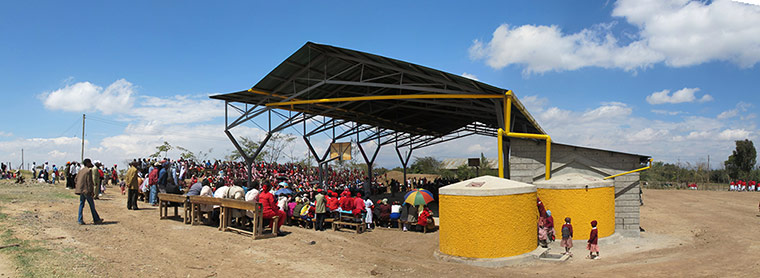 sustainable architecture: Mahiga Hope high school rainwater court, Kenya