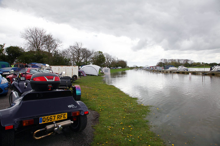 Flood Gallery: The trailer tent was evacuated as the water reached the airbed