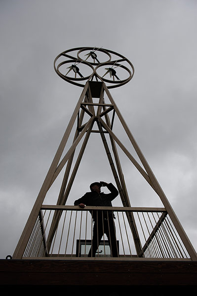 Adrian: Adrian Searle poses on the upper deck of The Room for London