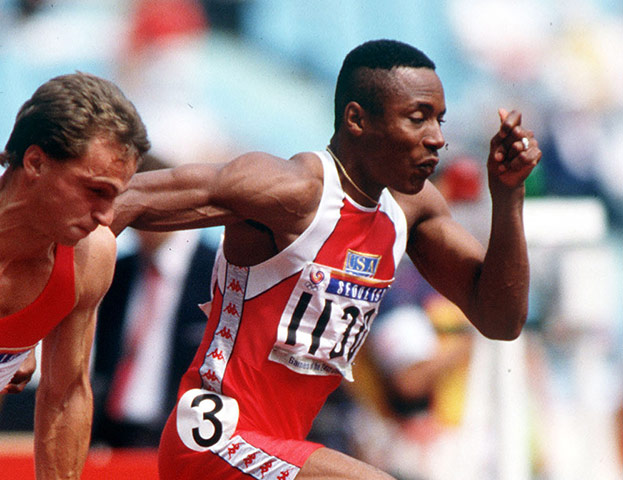 Seoul Olympics: Men's 100 Metres, USA's Calvin Smith 1988