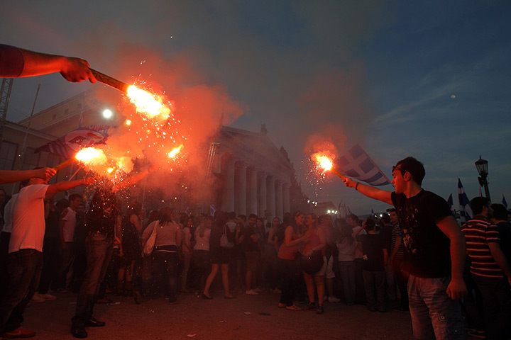 24 hours in pictures:  Members of New Democracy party in Greece