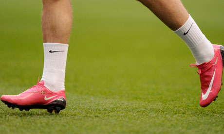 Footballer in nike boots