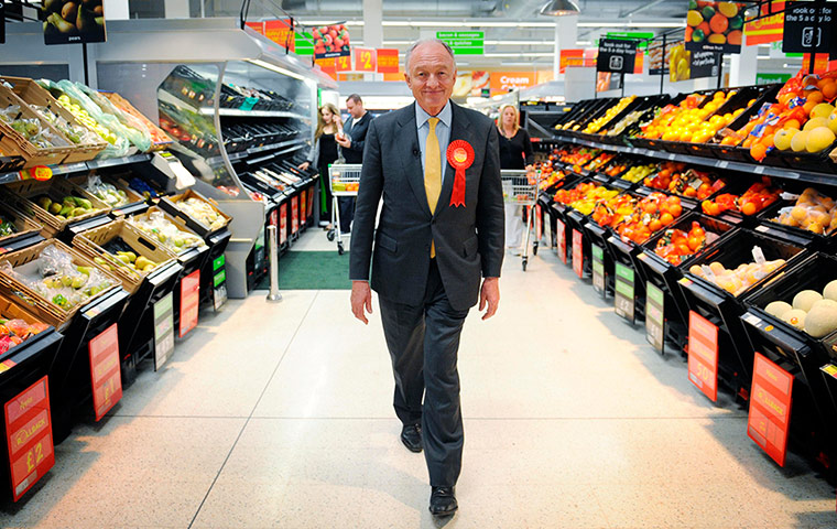 Ken Livingstone: London Mayoral candidate Ken Livingstone visits a supermarket