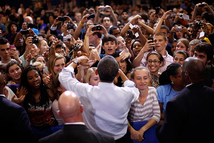 Picture Desk Live: Barack Obama greets students