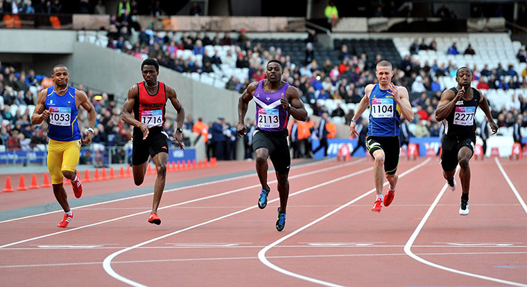 Olympics test event: Harry Akines-Aryeetey wins the Men's 100m final