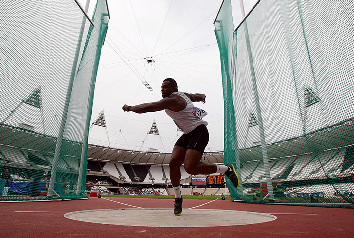 Olympics test event: Lawrence Okoye competes in the men's discuss throw