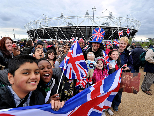 Olympics test event: Fans gather outside the Olympics Stadium