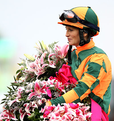 Kentucky Derby: Rosie Napravnik sits atop Believe You Can with the Lilly's 