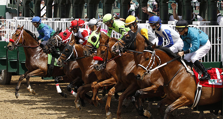 Kentucky Derby: Horses break from the gate 