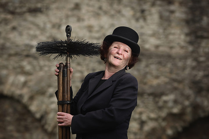 Chimney Sweeps festival: Myra Moran poses for a photograph while taking part in the festival 
