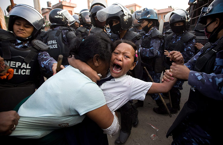Picture desk live: Violent clashes with police over squatter evictions in Nepal