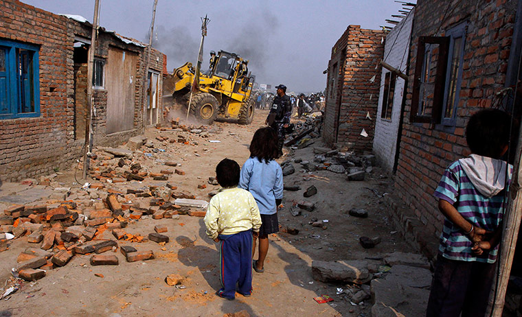 Kathmandu eviction: young Nepalese children