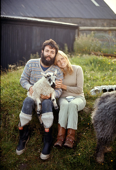 RAM: Paul and Linda with a lamb on the farm
