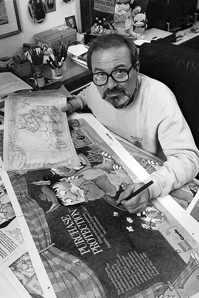 Maurice Sendak: Sendak checks proofs of art at his home in Conneticut, 1988