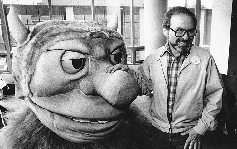 Maurice Sendak: Sendak poses with one of the monsters from Where the Wild Things Are