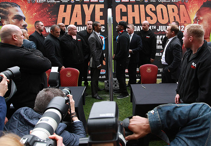 Picture desk live: Frank Warren Announces Haye Vs Chisora Fight At West Ham United FC