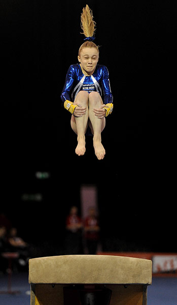 Picture desk live: Erin McLoughlin in action on the vault at the 2012 School Games