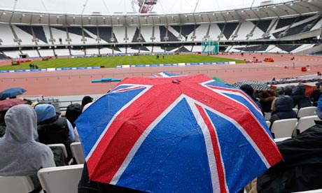 Rain at the Olympic Stadium