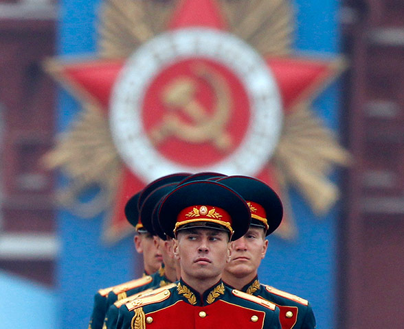 Victory Day in Russia: Russian servicemen take part in the Victory Parade on Moscow's Red Square