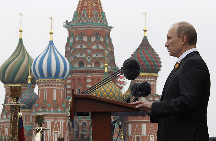 Victory Day in Russia: Russia's President Vladimir Putin speaks in Red Square, Moscow