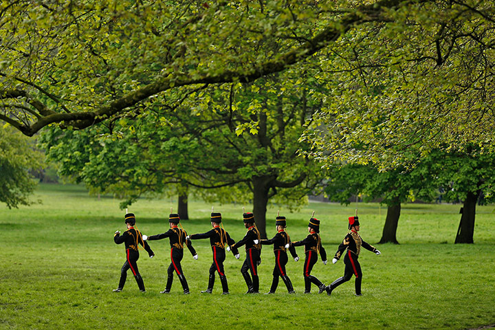 Picture desk live: Members of the King's Troop Royal Horse Artillery in Green Park