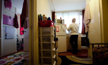 Woman in homeless hostel