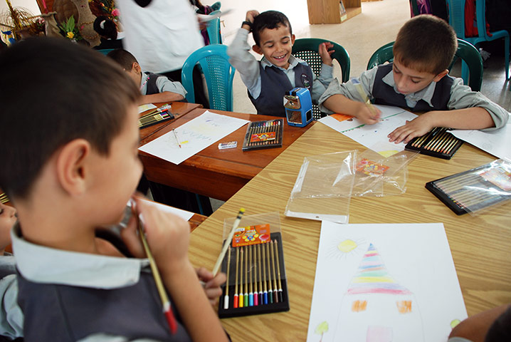 Gaza children drawings: Oxfam exhibition highlights hopes and fears of children in Gaza