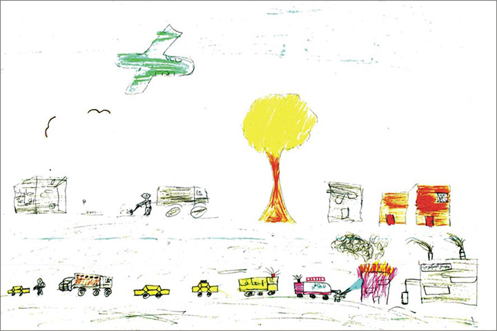 Gaza children drawings: Oxfam exhibition highlights hopes and fears of children in Gaza