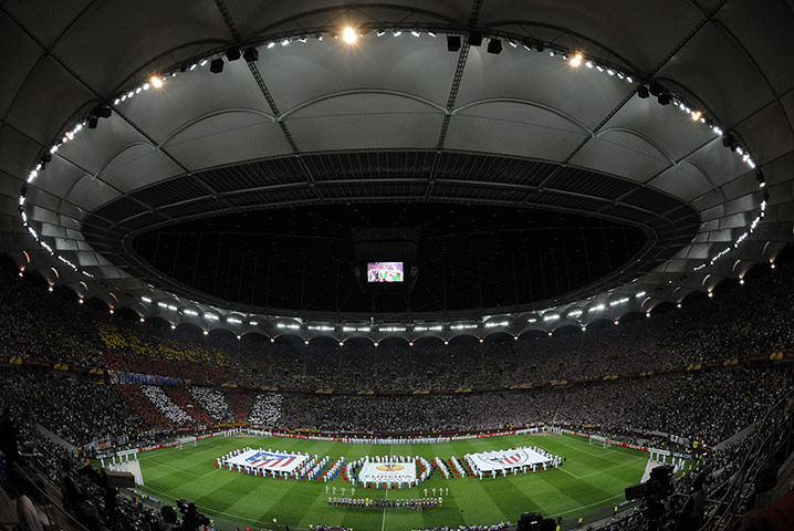 Europa League Final: Players and referee line up ahead of the Europa League final