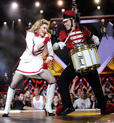 Madonna: Madonna with one of the drummer boys