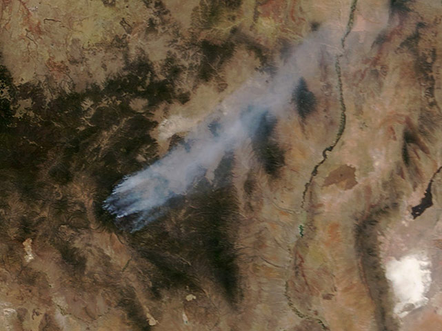 Wildfires in the US: NASA handout satellite photo of wildfires in New Mexico