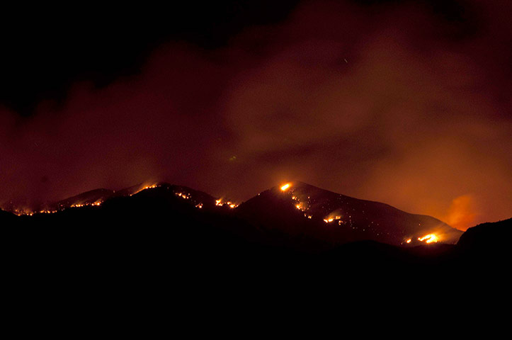 Wildfires in the US: A view of the Gladiator Fire near Crown King, Arizona