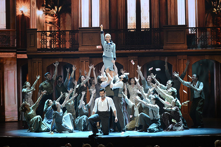Tony Award Winners: Actor Ricky Martin and Actress Elena Roger onstage