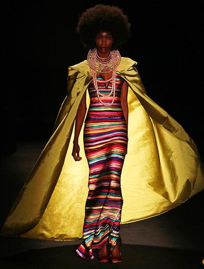 Picture desk live: A model shows a creation from Fause Haten during Sao Paulo Fashion Week