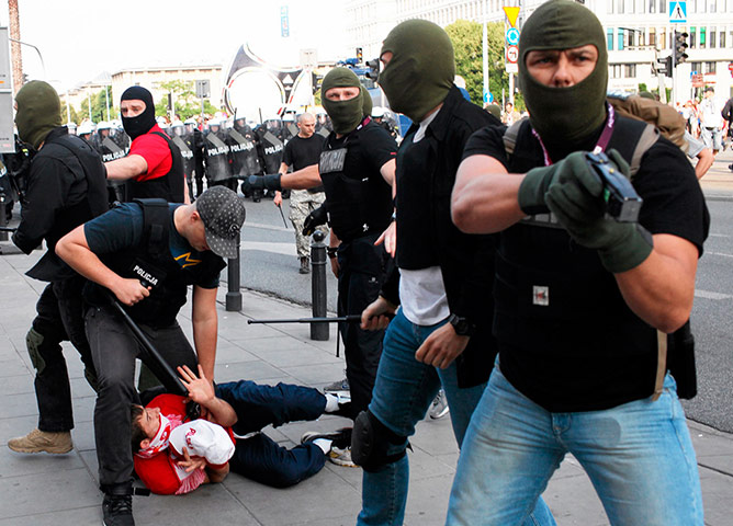 Picture desk live: Trouble broke out in Warsaw last night during the Euro 2012 tournament