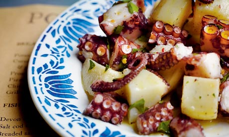 Warm octopus salad