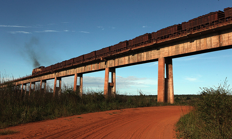 Amazon deforestation : A train operated by Vale, a mining company and Brazil's biggest exporter