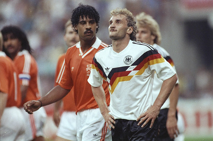 Holland v Germany: 90 Rudi Voller and Frank Rijkaard