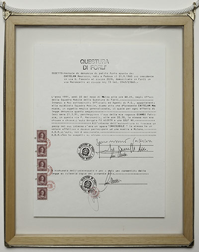 Invisible Art: A typed piece of paper in wooden frame