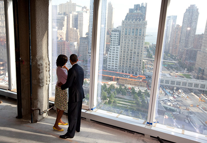 Picture desk Live: Barack and Obama, look out over the 9/11 Memorial