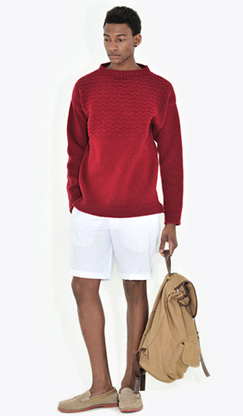 Line-up: men's shorts: Red Guernsey jumper