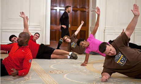 Michelle Obama exercising